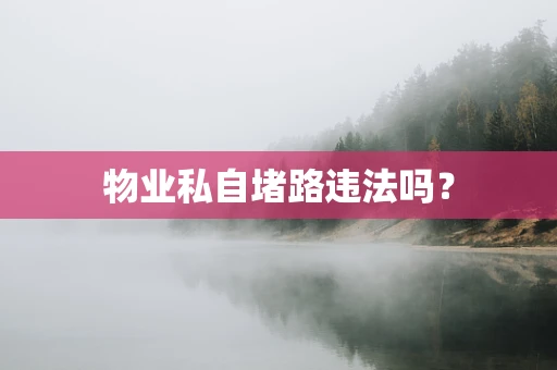 物业私自堵路违法吗？